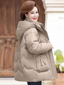 Womens Short Thickened Winter Jacket Duck down Warm Outerwear Anti-Cold Mommy Clothes Korean Style Commute Straight Tube