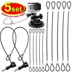 5Pcs 60cm Camera Anti-lost Wire Rope Safety Rope Lanyard for GoPro Insta360 DJI Anti-Drop Stainless Steel Tether Wire Rope