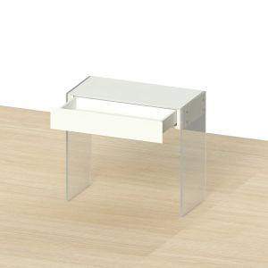 Modern Minimalist Acrylic Floating Makeup Table All Solid Wood Cream White Milk Cream Style Wabi-Sabi Wooden Dressing Table