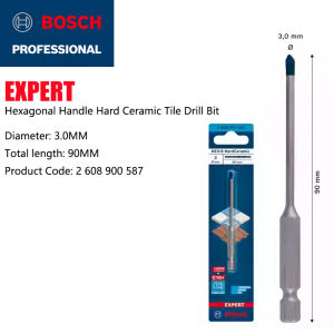 Bosch | Heavy Duty Bosch Expert Tile Drill Bit Hex Shank Wear-Resistant Tip Precise Hole Drilling For Bathroom Floor Tile Installation