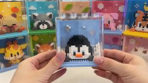 New Cute Zoo Series Fashionable Acrylic Display Box Micro-particle Assembled Building Blocks Toys Educational Gifts