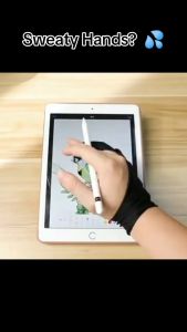 Artist Gloves for Drawing Tablet & iPad: Smudge Guard Two-Finger Reduces Friction Elastic Lycra