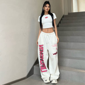 Street Style Hiphop Jazz Dance Casual Pants Loose Sport Wide Leg over Size Trousers for Women Summer Polyester Cotton Blend