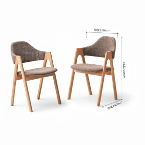 YUANSHI YUANSU | Nordic Style Solid Oak Padded Chair