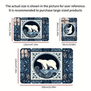VIKAMA door mat polar bear design non slip carpet machine washable in living room and bedroom home decoration carpet