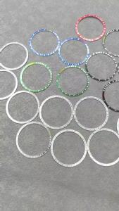 GRAMOCK Yellow Red Green Ring Flat Aluminium Bezel Insert 38.5*34mm Fit 40mm VK63 VK64 Watch Case Replacement Accessories Parts