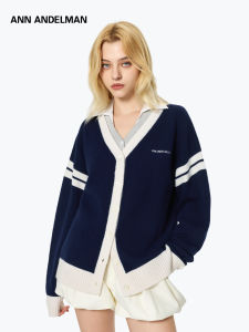 ANN ANDELMAN | New V-Neck Loose Color Block Sweater