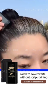 MEIDIAN Pure Plant Hair Dye Stick Waterproof and Sweat-Proof One-Time Fast Dyeing Hair Covering White Hair Artifact Brown&Black Convenient Portable Hair Dye Stick Organic