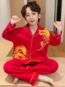 SHAPRA | Spring and Autumn Dragon Year Red Sleepwear Set for Big Boys