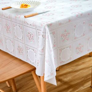Waterproof Non-Slip Heat Resistant Plastic Tablecloth Rectangular PVC Dining Table Mat Book Desk Ins Style Tea Table Cloth