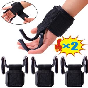 2Pcs Pull-up Dumbbell Assisted Wrist Guard /Weight Lifting Hook Grip with Wrist Wrap Hand-Bar Wrist Strap Gym Fitness Hook Gloves