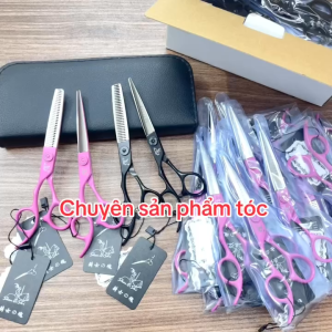 Chiến Binh Kéo cắt tóc tay trái 6.0 in cao cấp - Kích thước 6 inches 2 Màu: đen hồng - Vật liệu Thép S440C Độ cứng trên 62HRC - Kèm bao da - Chuyên sản phẩm tóc