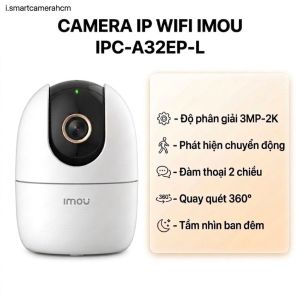 Camera IP Wifi Imou IPC-A32EP-L 3MP 2K - Độ phân giải 3MP-2K - Phát hiện chuyển động - Đảm bảo 2 chiều - Quay quét 360° - Tầm nhìn ban đêm