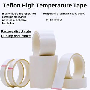เทปเทฟลอนสีขาวตรงจากโรงงานผ้าเทปฉนวนอุณหภูมิสูงกันความร้อนฉนวนกันความร้อนกันความร้อนเทปผ้าแก้วสูญญากาศบรรจุภัณฑ์เครื่องปิดผนึกกันเหนียวเทปเทฟลอนหนา0.13มม. * 10ม.