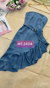 MyDu Shop | Đầm Phi Lụa Lạnh MS 2404 – Cúp Ngực Lai Xéo Sang Trọng