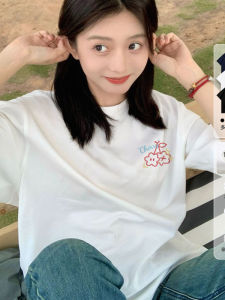 Áo Thun Cotton Tay Ngắn in Họa Tiết Cổ Tròn Dáng Rộng Thoải Mái Mùa Hè Cho Nữ Cỡ Lớn TINIKENG