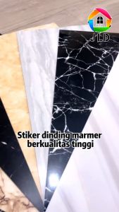 JieLiDa Wallpaper Dinding / Stiker Dinding 30 x 60cm / Wallpaper Kamar Mandi / Anti Air Motif Marmer