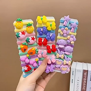 Karet Rambut Elastis Anak Fashion Korea Kartun Lucu 10pcs
