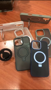 iPhone 17 Air Pro / 16 pro max / 16+/ iPhone 15 pro max/14 pro max / matte feel magnetic charging hard phone case with Kick stand