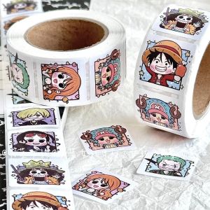 Bandai | 300PCS One Piece Moving Diffuse Sticker Manual Decorative Materials Envelope Sealing Sticker Paper Kawaii Gift