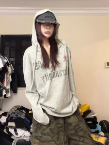 American High Street Worn Letter V-Neck Long Sleeve Hoodie Womens Sport Thin Air Conditioning Shirt Summer T-Shirt