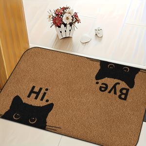 VIKAMA Fun Cat Welcome Door Mat Carpet Bedroom Entrance Entrance Carpet Lightweight and Comfortable Home Decoration