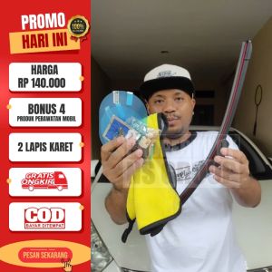 Wiper Double Blade Dual Karet Frameless Universal Paket Lengkap Bonus 4 Perawatan Mobil Bisa COD