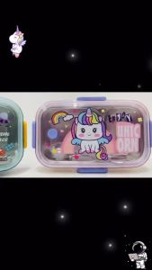 iSchoolDy Kids Cartoon Unicorn Dinosaur Astronaut 304 Stainless Steel Food Container Kotak Makan Sekolah Lunch Box