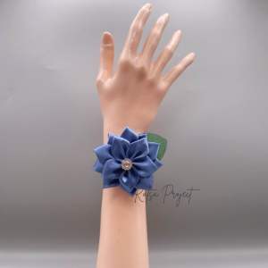 Adorable Satin Flower Wrist Corsage with Green leaf Perfect for Weddings Debut Bridesmaid Ninang and all occasions