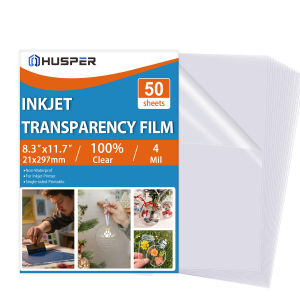 50/20pcs 4Mil 100mic A4 Size Transparency Film Paper 8.3x11.7 Inches 100% Transparent Film for Inkjet Printer Overhead Projector