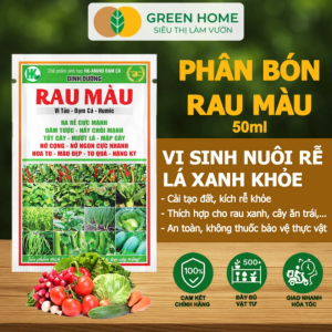 5 Gói Phân Bón Vi Sinh Rau Màu Greenhome Gói 50ml Giúp Nảy chồi Mướt lá Mập cây To quả Nặng ký