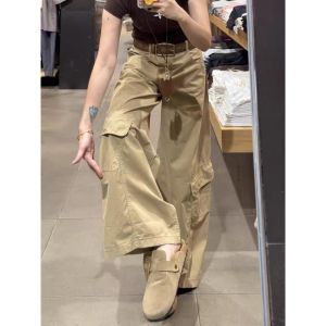 High Waist Wide Leg Workwear Denim Jeans Womens Fall plus Size Pear Shape Slim Straight Loose Fit American Style Jeans