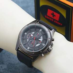 NEW VARIAN - NEW STOK - NEW PROMO - Jam Tangan Pria Swis Armi Chrono Variasi ( 4.6mm ) Free Box Strap Tali Rubber