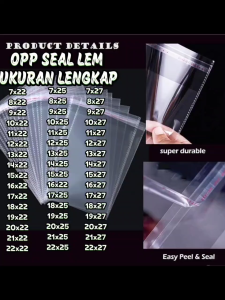 Plastik OPP Seal Lem Bening Serbaguna isi 100Pcs - Packing Sovenir Acesories Makanan Undangan