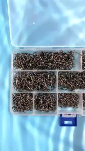 Earfun-Kail pancing carbon 500pcs Kail Pancing Bahan Baja Karbon Kuat Untuk Air Tawar / Laut COD /100 Pcs Kail Pancing Aneka Ukuran Bahan Baja Karbon Dengan Tali Pengait