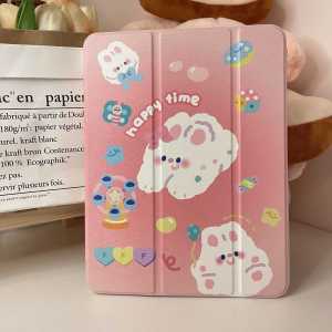 เคสไอแพด Gen10 PCวัสดุ Air5 Air6 Air7 Gen11 Gen9 air4 กระต่ายมาร์ชเมลโล่ อะคริลิค ช่องใส่ปากกาขวา เคส ipad Pro 2021 MINI7