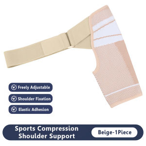 Breathable Shoulder Brace Adjustable Shoulder Compression Sleeves Arm Sling Support Fits Left and Right Arm for SportsFitness