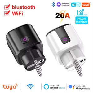 20A AC100-240V Wifi Smart Plug Smart Socket EU Power Monitor Outlet Alexa Google Home Voice Control Tuya Smart Life APP