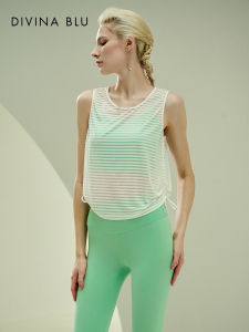 DIVINA BLU | Yoga and Fitness Streetwear Striped Outer Top