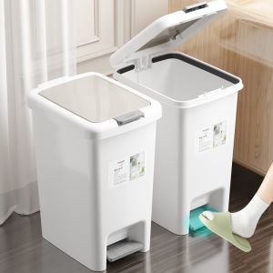 Large Capacity Foot Pedal Trash Can for Office Living Room Bedroom Bathroom Kitchen Household Garbage Bin Public Facility Use