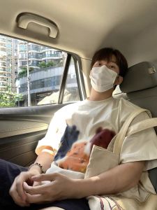 Pure Cotton Oversized Short Sleeve T-Shirt for Men Summer Loose Bear Design Lettering round Neck Youth Fashion Casual Top