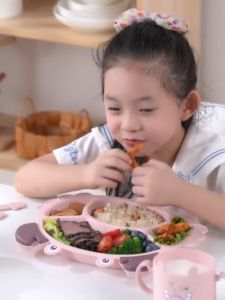 6pcs Baby Tableware 6-piece set Creative Whale Crab Dinner Plate Cute Cartoon Plates