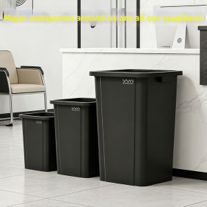 Large Square No-Lid Commercial Trash Can 30L