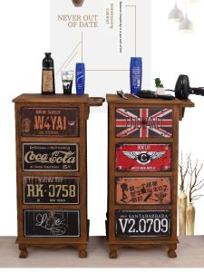 HENGDEMU | Vintage American Painted Metal & Wood Tool Trolley