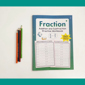 32 Pages Educational Essentials Fraction Skill Worksheet Adding Subtracting Daily Practice Workbook Addition & Subtraction Fractions Arithmetic Manipulations Math Workbook Notebook Paper Sheets Calculation Workbook Learning Materials for Kids Childr