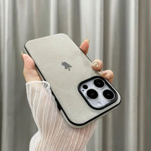 CrashStar ผ้ายีนส์ผ้าเดนิมทนทานต่อสิ่งสกปรกแข็งเคสโทรศัพท์กันกระแทกสำหรับ iPhone 15 14 Pro Max Plus 13 12 11 Pro Max ขายดีปลอกเคสใส่โทรศัพท์สีทึบที่เป็นมิตรต่อผิว