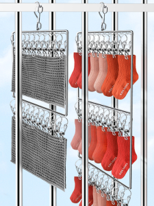 Stainless Steel Clothes Hanger Multi-Purpose Socks Drying Rack Underwear Anti-Wind Cooling Socks Holder Multi-Functional Hanger