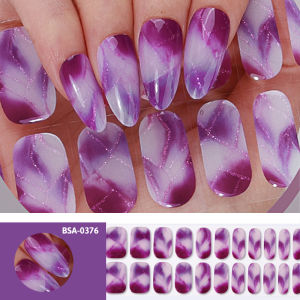 22Tips Gel Nail Sticker Shiny Color Long-Lasting Full Cover Gel Sticker Nail Decor Gel Nail Strips NO UV Nail Polish Wraps