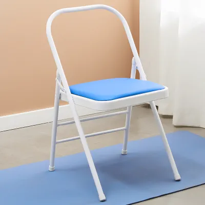 Thickened Yoga Chair PU Surface Folding Yoga Auxiliary Chair Inverted Bench Professional Yoga Equipment for Fitness Fans