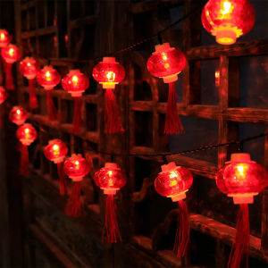 LED Red Lanterns String Lights Chinese New Year Decoration Light Traditional Chinese Red Lantern for Festival Decoration